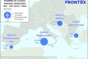 EU Flüchtlingssituation weiterhin rückläufig, fast - Stand Ende Oktober 2020